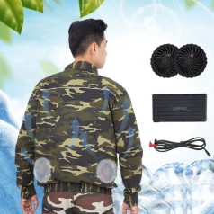 Áo điều hòa hai lớp ADH02 màu rằn ri cao cấp, Size M - Áo + Bộ phụ kiện